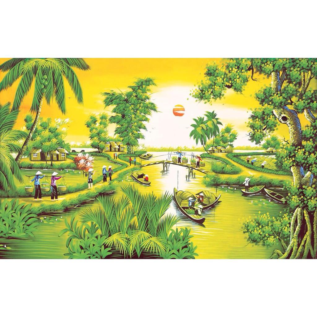 TRanh đính đá phong cảnh Việt