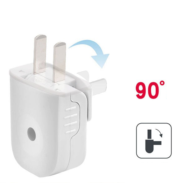 Phích cắm chân dẹt gấp Trắng