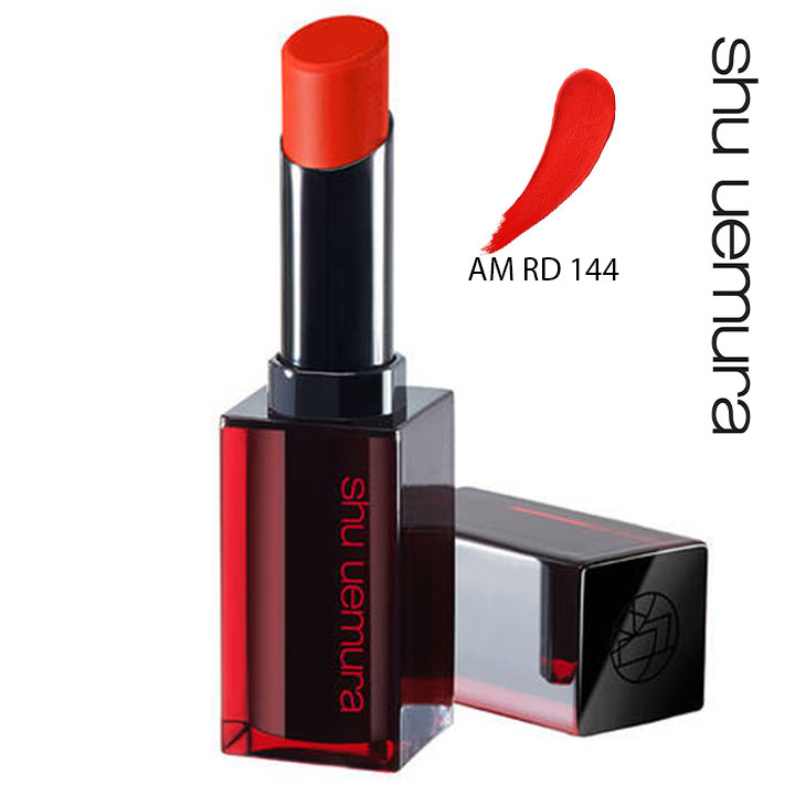 Son Shu Uemura Rouge Unlimited Amplified Matte AM RD 144 Màu Đỏ Tươi Ánh Cam (Chất Son Lì Có Dưỡng)