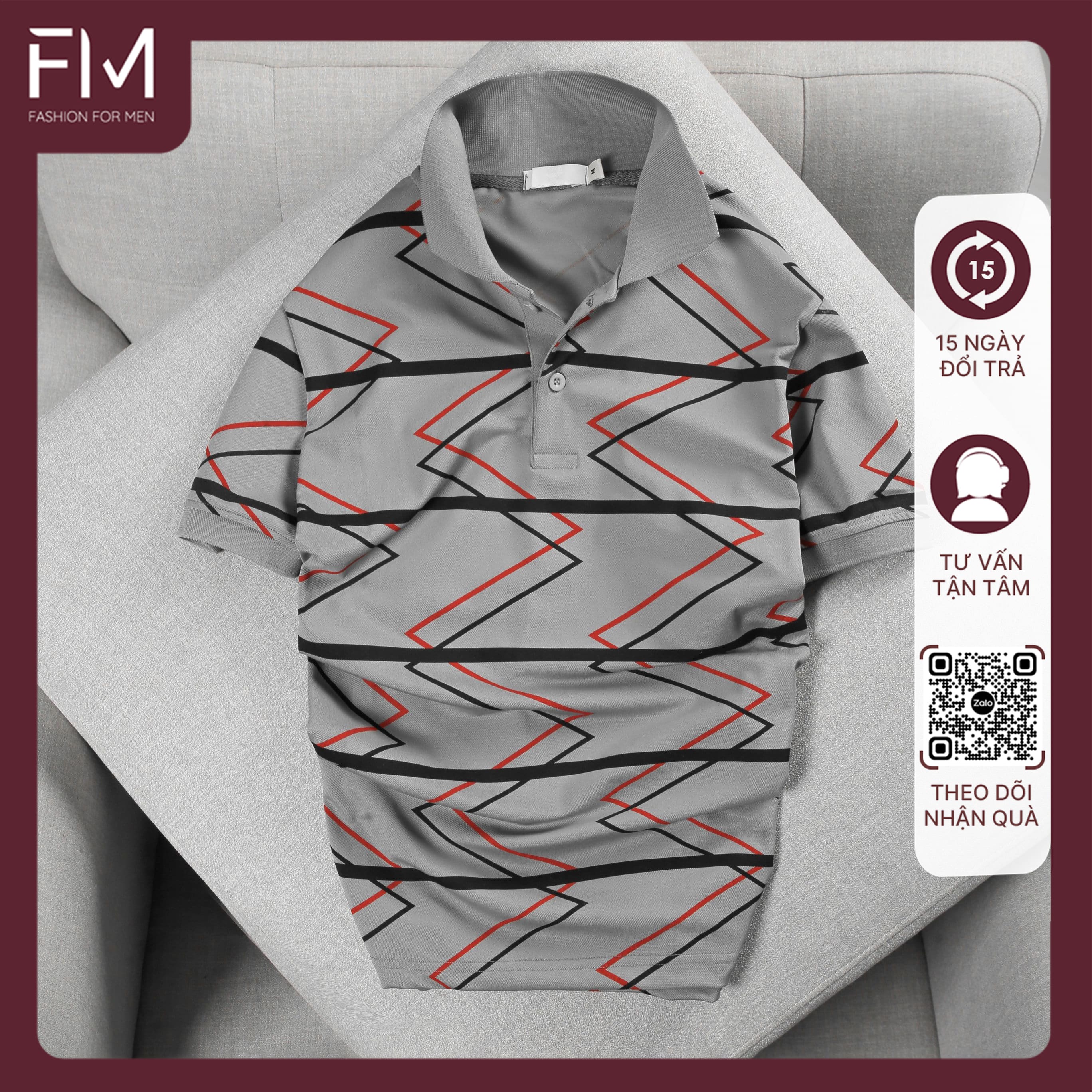 Áo polo thời trang nam, thiết kế đường kẻ độc lạ, chất vải mềm mịn - FORMEN SHOP - FMPS185