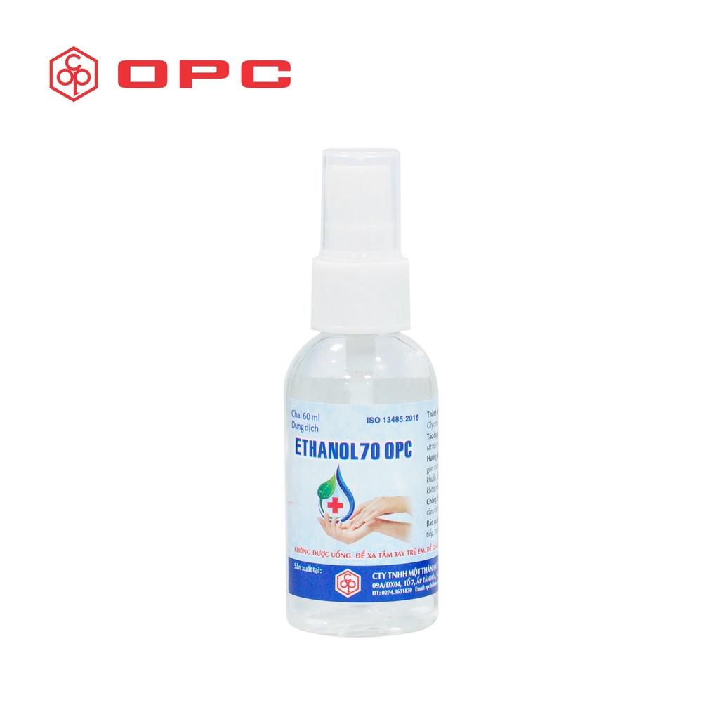 CỒN XỊT SÁT KHUẨN TAY, DIỆT VI KHUẨN ETHANOL 70 ĐỘ 60ML - HÀNG CHÍNH HÃNG OPC, DATE MỚI