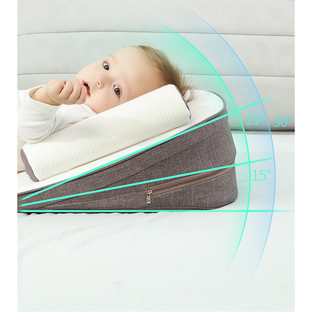 Gối nệm chống trào cho bé gấp gọn Baby Nest Infant Anti Spitting Milk Slope Pad Feed