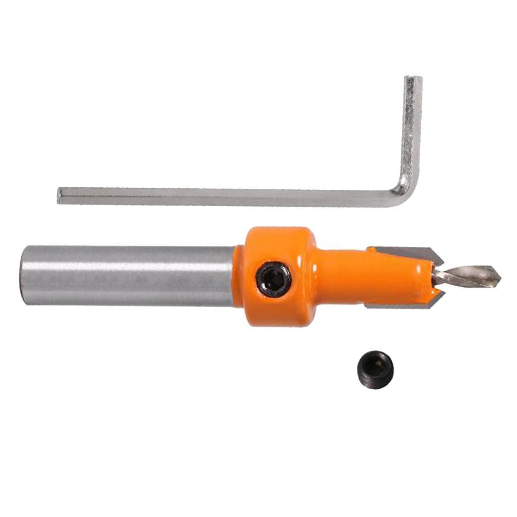 5x Countersink Drill Bits 8mm Shank Woodworking Countersink Bits Set 2.8-4mm