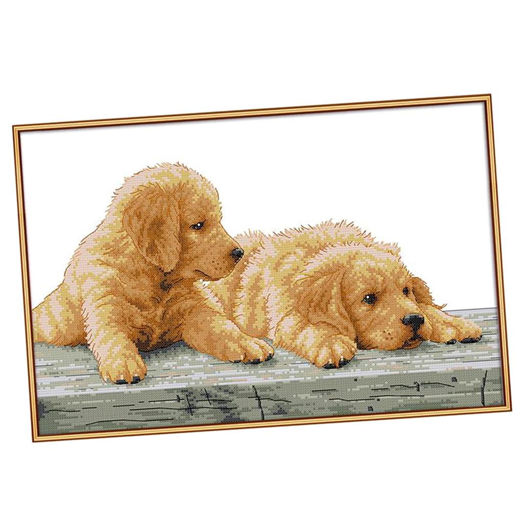 Animals Dogs Dimensions Cross Stitch Kit for Beginners 11 14 Counted Stamped