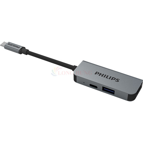 Cổng chuyển đổi Philips 3-in-1 Multifunction Adapter USB-C Hub SWV6113G/59 - Hàng chính hãng
