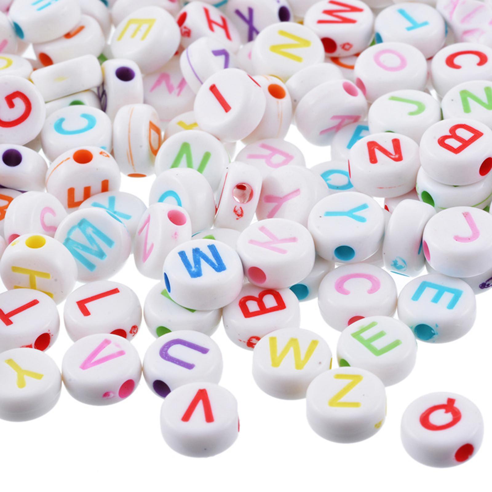1000PCS Acrylic Letter Beads Round Letter Beads Alphabet Beads A-Z for Jewelry Making/Bracelets/Necklaces 7mm