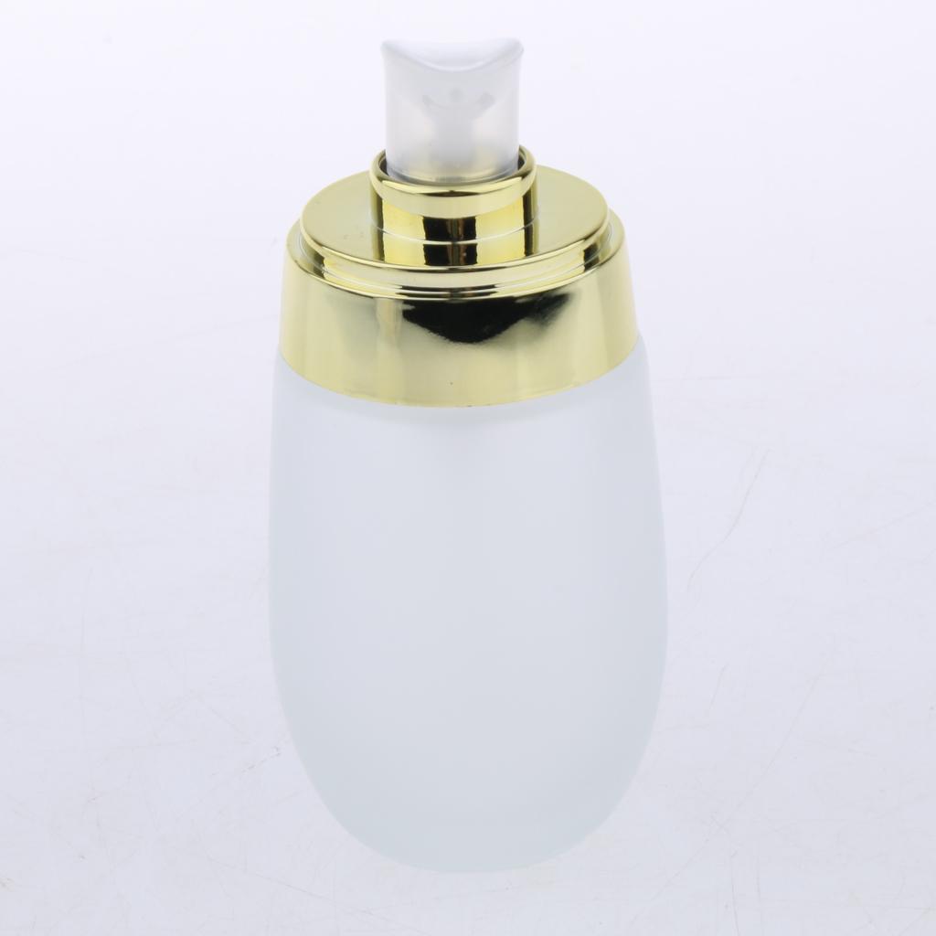 2pcs Frosting Glass Refillable Empty Pump Lotion Body Wash Hand Wash Liquid Spray Bottle Makeup Container Vials