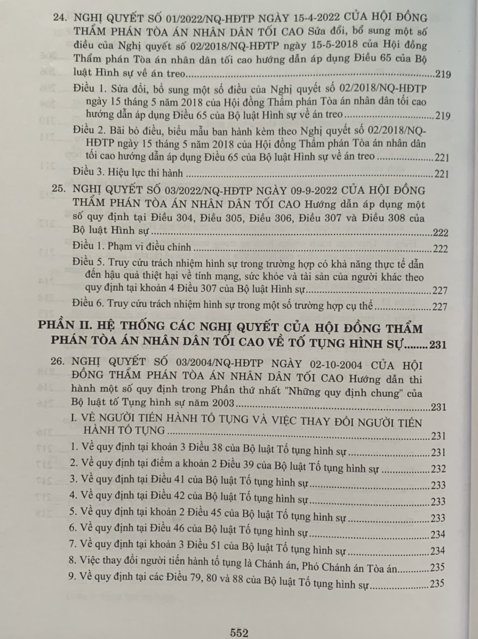 Hệ Thống Các Nghị Quyết Của Hội Đồng Thẩm Phán Tòa Án Nhân Dân Tối Cao Về Hình Sự Và Tố Tụng Hình Sự Từ Năm 1986 Đến 2023