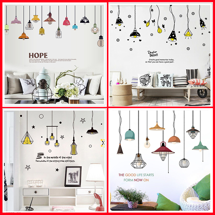 Decan dán tường Đèn treo số 9 DKN131 (70 x 170 cm)