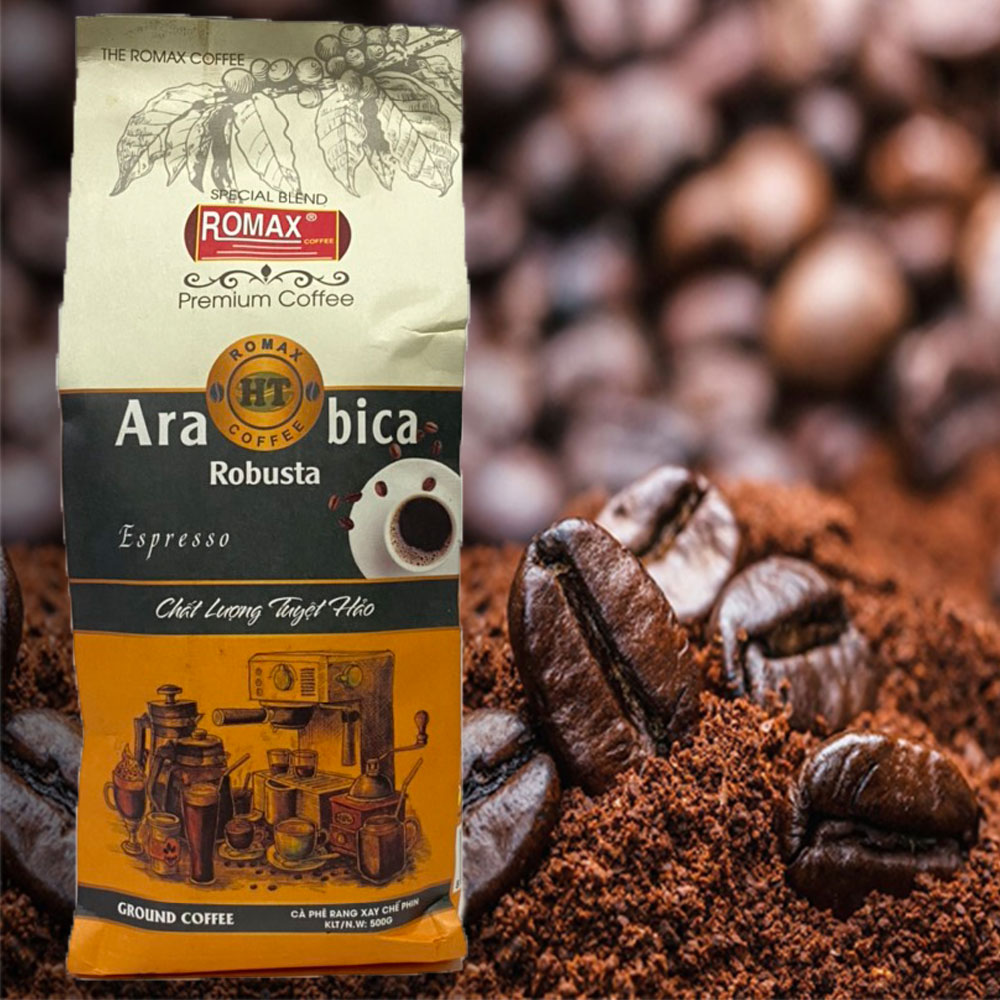 Cà phê rang xay ROMAX HT Arabica Robusta Espresso 500gr - Romax Coffee