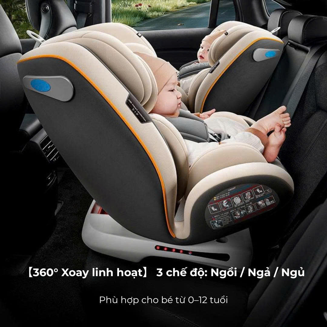 (Hàng Chính Hãng) Ghế Ngồi Ô Tô Cho Bé CARMIND G405 – Xoay 360° I-SIZE / ADAC/ ISOFIX Dành Cho Từ Sơ Sinh Đến 12 Tuổi - Hàng Chính Hãng