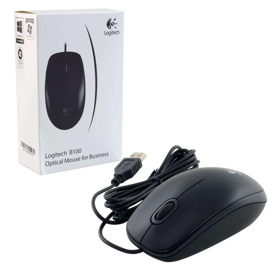 Chuột Logitech B100 Optical, có dây USB - Hàng chính hãng
