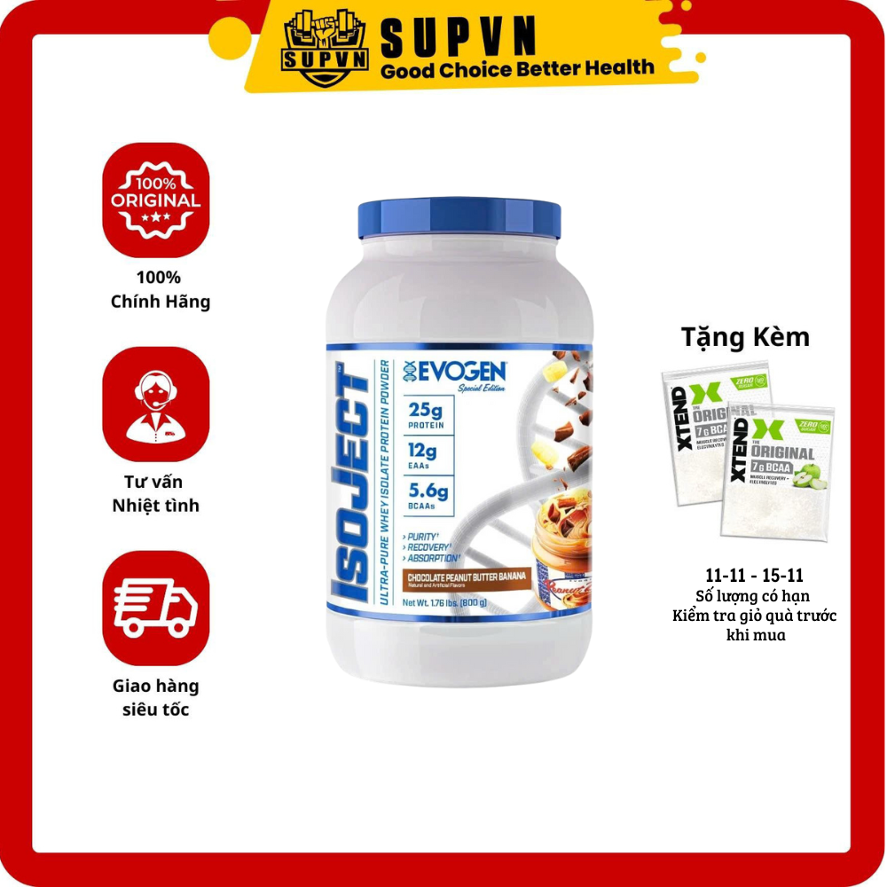 Evogen IsoJect Whey Protein Isolate 800g (1.76lbs) - Hàng Chính Hãng Từ Mỹ