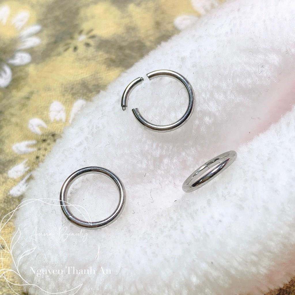 Khuyên môi mũi tai vòng trơn có chốt tháo bằng thép y tế xỏ khuyên piercing - XUÂN SHOP