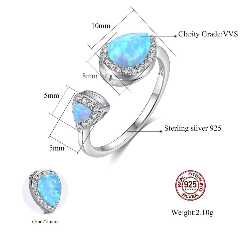 Nhẫn Bạc Nữ Đính Đá Opal Xanh Tổng Hợp ( Đá Mắt Mèo ), Nhẫn Bạc Nữ Đính Đá Xanh Freesize Thời Trang - N2709 - Bảo Ngọc Jewelry