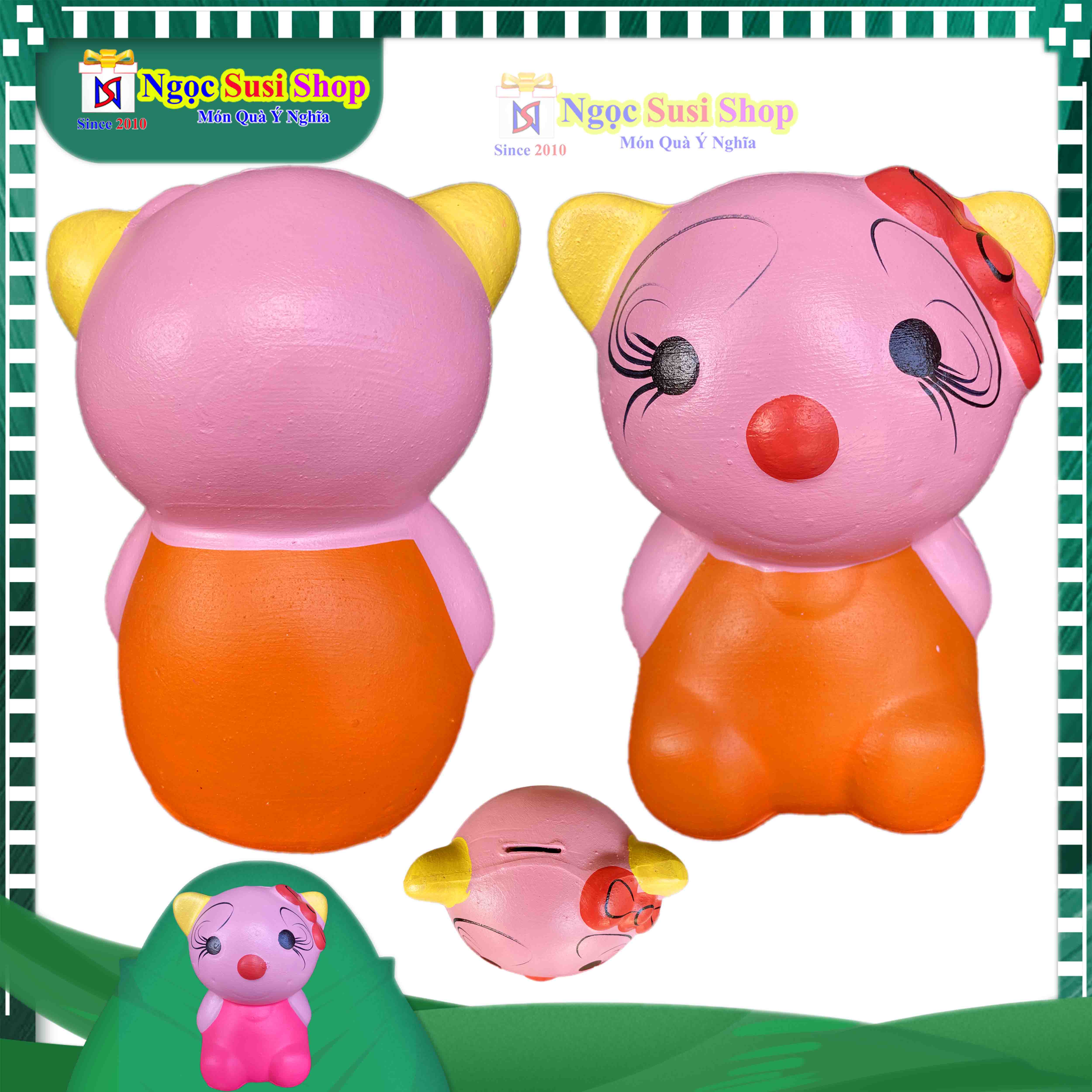 ỐNG HEO ĐẤT TIẾT KIỆM LỢN ĐẤT TIẾT KIỆM HÌNH MÈO KITTY SIÊU DỄ THƯƠNG
