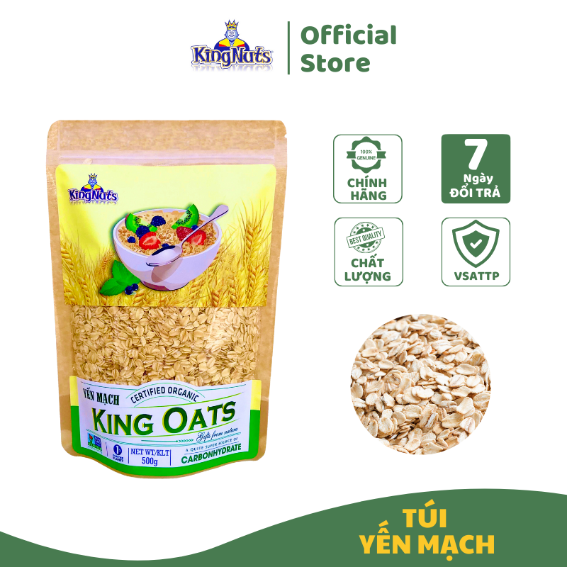 Túi Yến Mạch Úc Thương Hiệu KingNuts 500gram - Nguyên liệu nhập khẩu 100% từ úc. Tốt cho sức khỏe và giảm cân của bạn