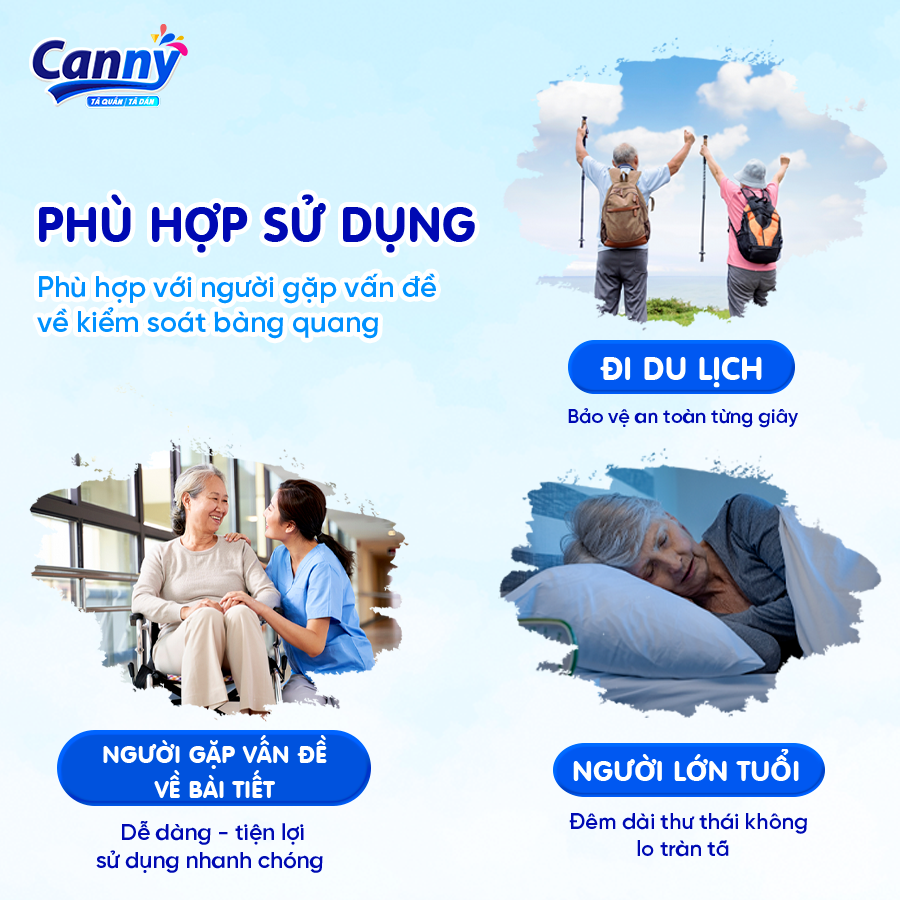 [ GÓI LỚN TIẾT KIỆM] Tã/Bỉm Quần Người Lớn Canny Siêu Mềm, Siêu Thấm, Kháng Khuẩn Size M,L 20 Miếng