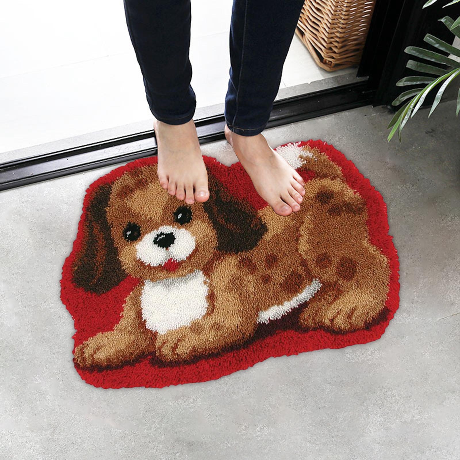 Carpet Latch Hooking Kits Cute Dog Animal Pattern for Adults