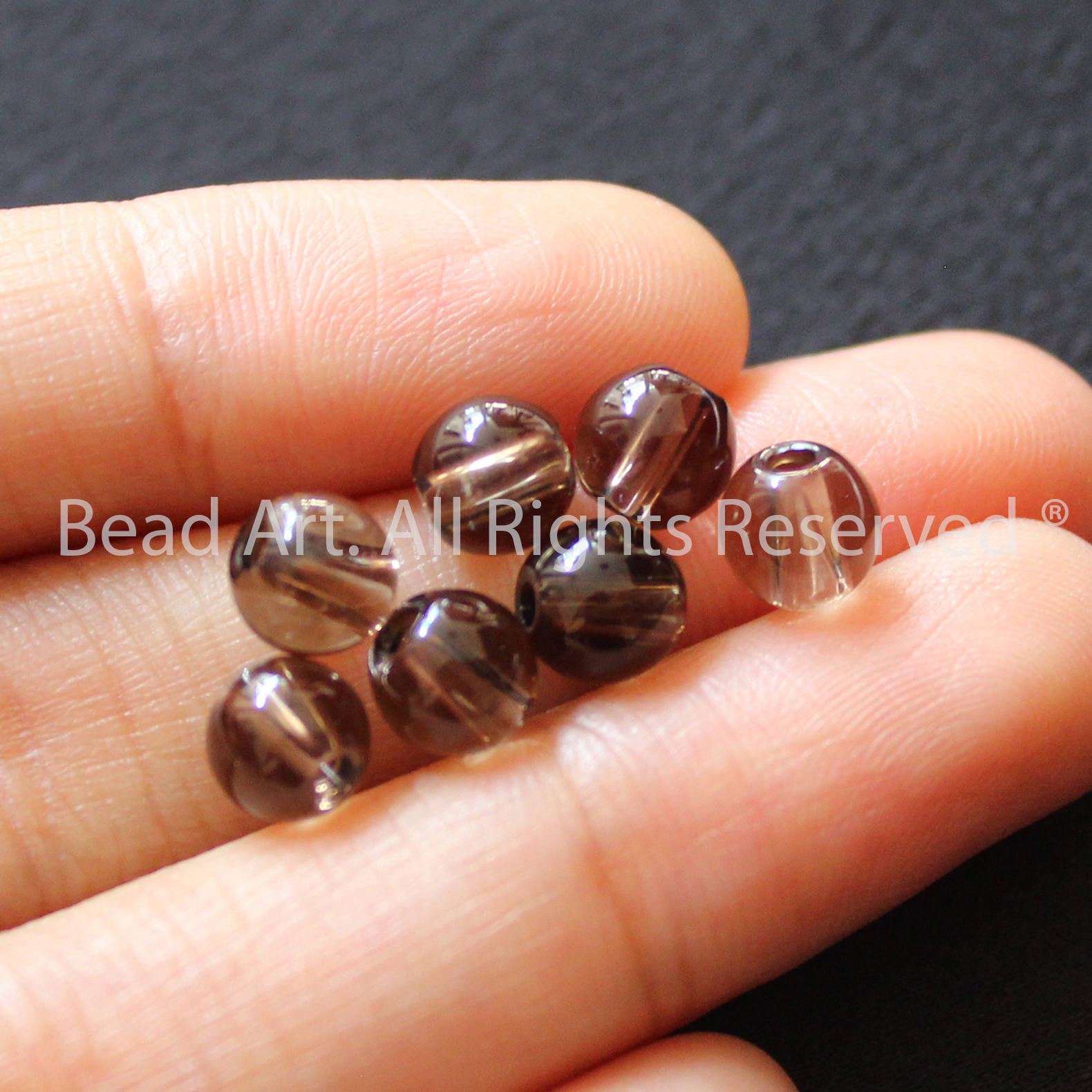 [1 Hạt/3 Hạt] 6MM Đá Thạch Anh Khói Nâu, Smoky Quartz Tự Nhiên, Mệnh Thuỷ, Kim, Đá Phối Vòng Tay Phong Thuỷ, Chuỗi Hạt - Bead Art