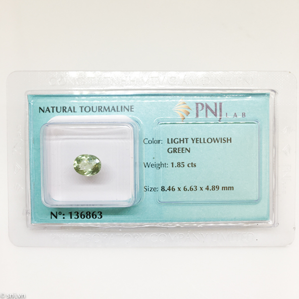 Viên tourmaline oval xanh rất đẹp 1.89ct 136863