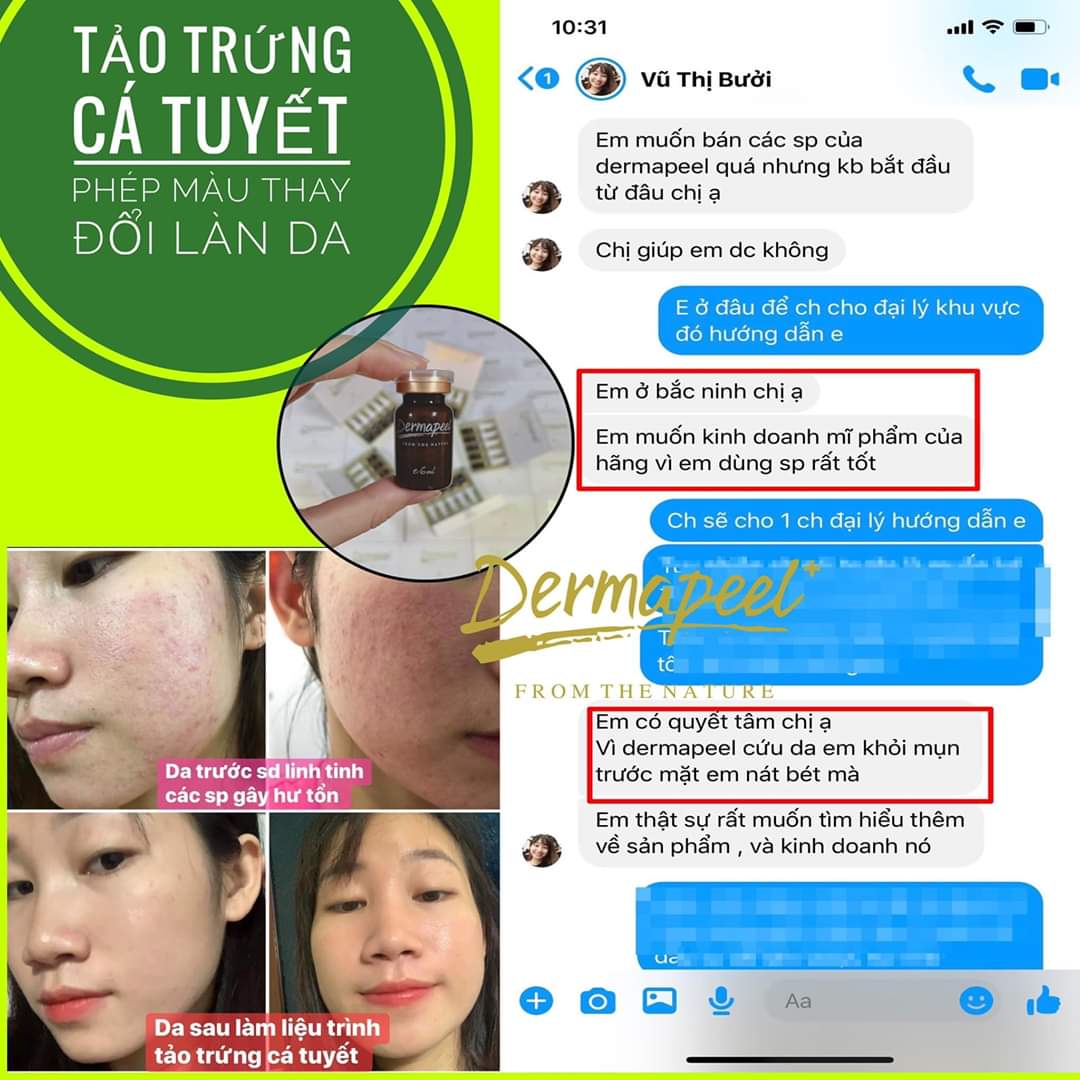 Vi kim tảo biển trứng cá tuyết Derma peel+ Skincare Total Solution - Vì Làn Da Hoàn Hảo