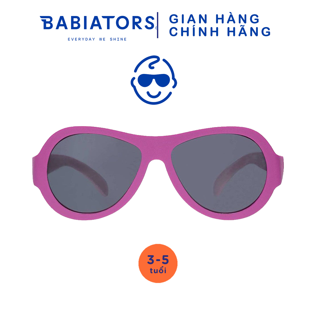 Kính Chống Tia Cực Tím Cho Bé Babiators - Aviators, Hồng, 3-5 Tuổi