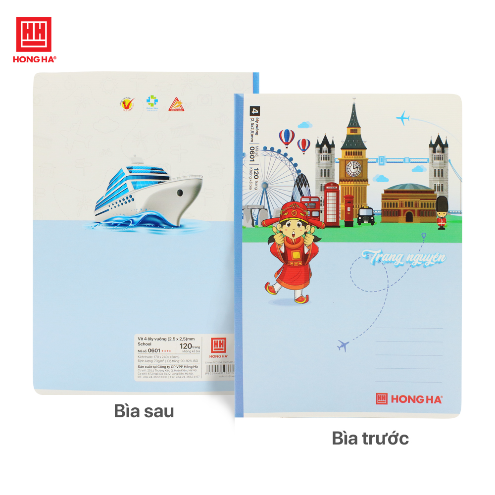 Vở 4 ô ly 120 trang Hồng Hà School Trạng Nguyên định lượng 70gsm - 0601