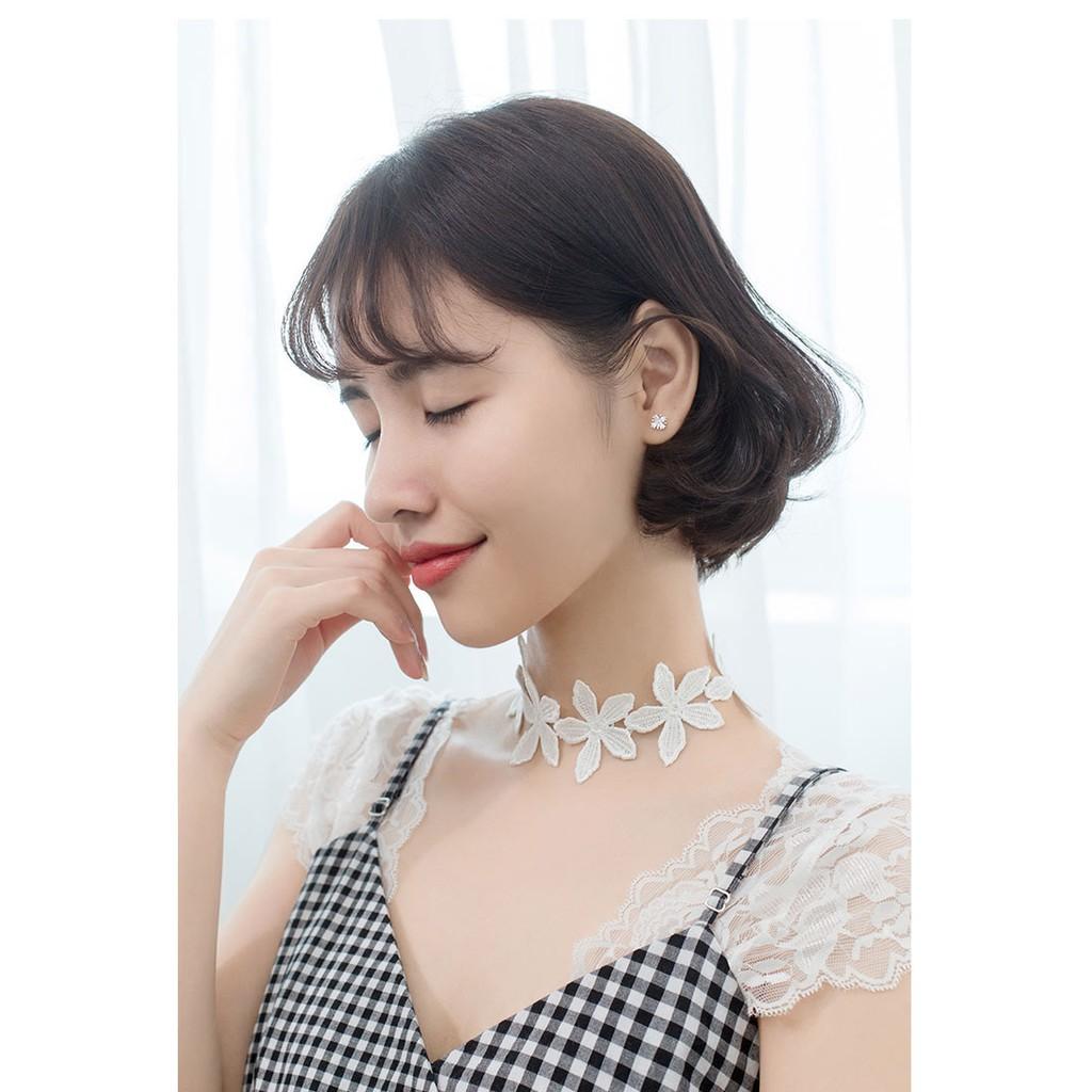 Khuyên tai bạc Ý s925 hoa 4 cánh ngọt ngào G2017 - AROCH Jewelry