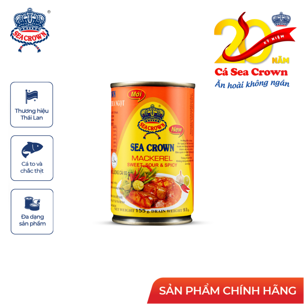 Combo 10 lon cá Nục Sea Crown sốt ớt chua ngọt