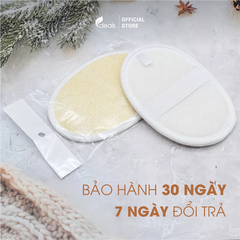 [PHIÊN BẢN MỚI] Bông Tắm Xơ Mướp Cao Cấp ECODEALS 100% Xơ Mướp Hữu Cơ - Xơ mướp loại 1, làm sạch cơ thể, tẩy da chết, massage linh hoạt - 1 cái - KT 11 x 16cm