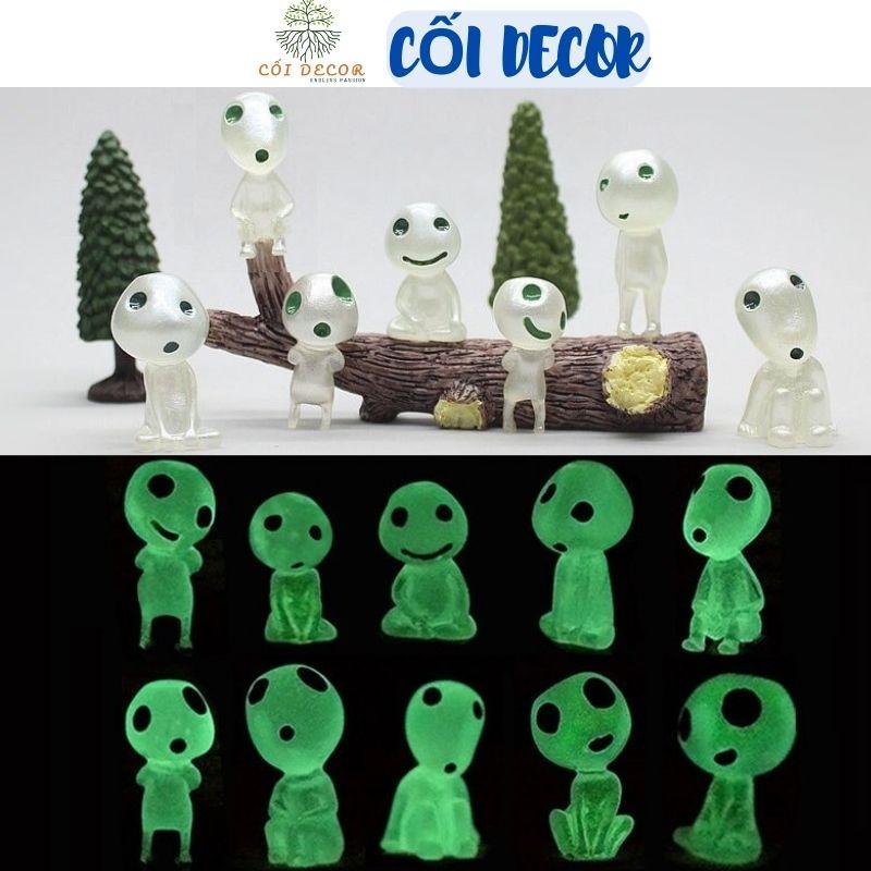 Mô hình tiểu cảnh Mononoke, thần cây dạ quang phát sáng trang trí bể terrarium, sen đá, tiểu cảnh, bonsize