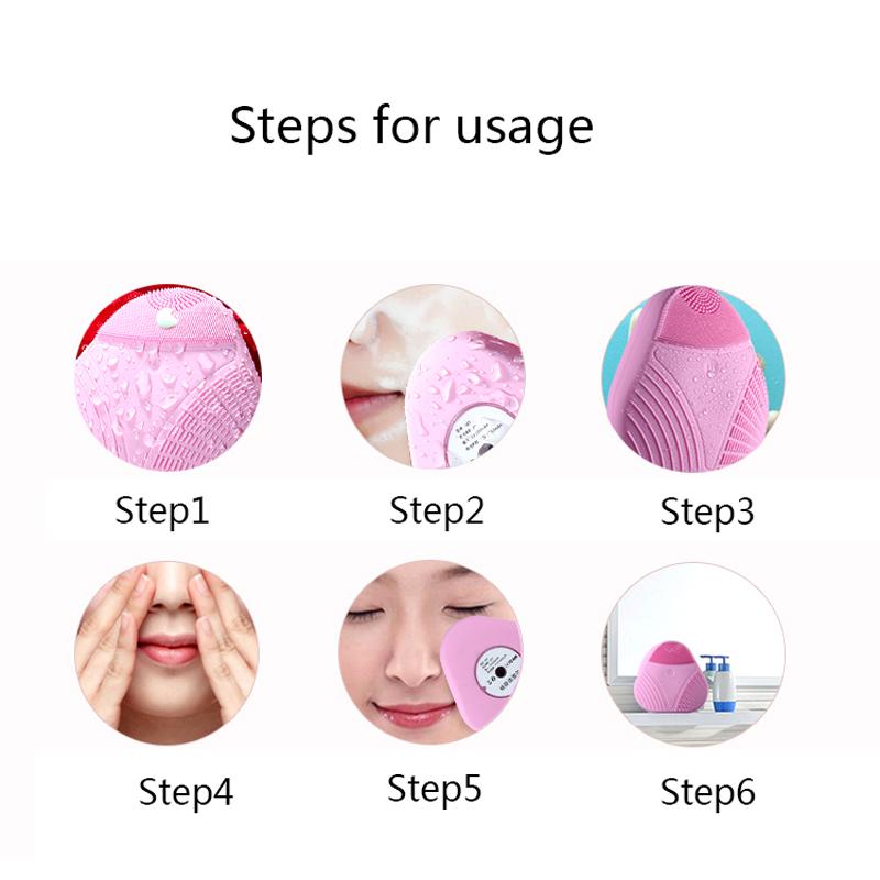 Điện Mặt Silicone Bàn Chải Rung Sữa Rửa Mặt Sâu Lỗ Chân Lông Làm Sạch Loại Bỏ Mụn Đầu Đen Máy Giặt Chăm Sóc Da Làm Sạch Máy Mát Xa Công Cụ
