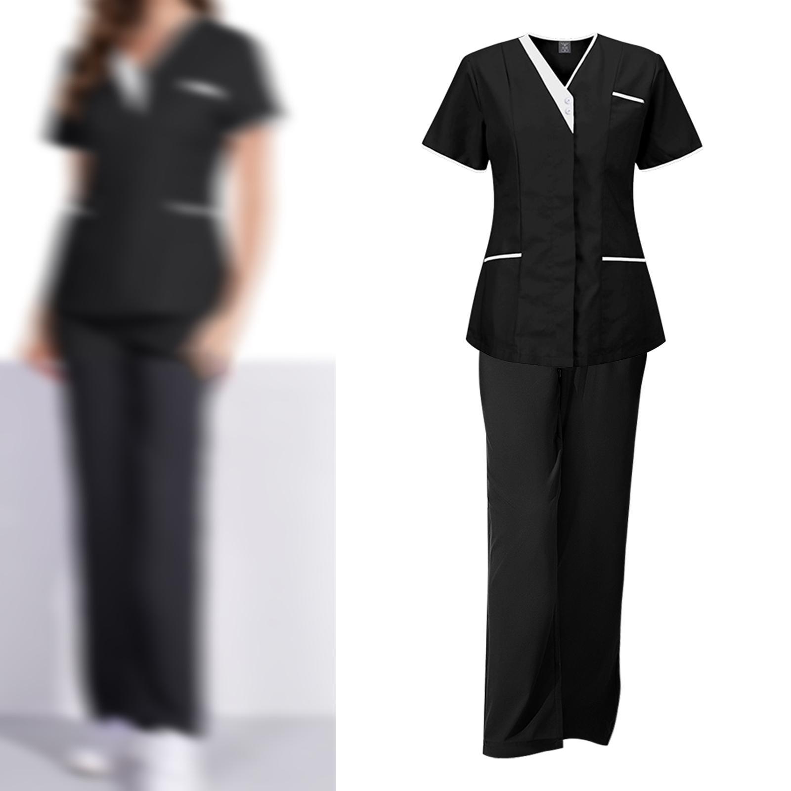 Nursing Uniforms Women Scrubs Sets for Beauty Salon Cosmetology Pet Grooming