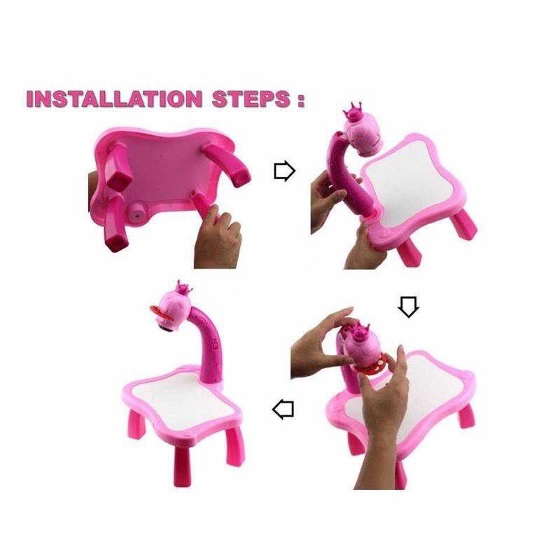 BỘ BÀN MÁY CHIẾU CHO BÉ TẬP VẼ CÓ KÈM NHẠC GIÚP BÉ PHÁT TRIỂN TRÍ NÃO