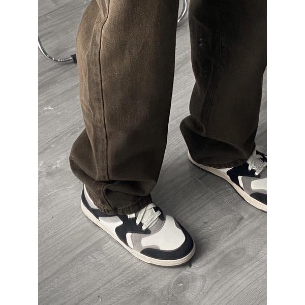 Baggy ống rộng quần jean nam màu nâu đậm siêu lạ