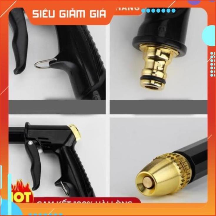 Bộ dây và vòi xịt rửa xe tưới cây tăng áp,vòi xịt rửa,vòi tưới cây 810-2621 (dây xanh dẹt- cút nối xanh)