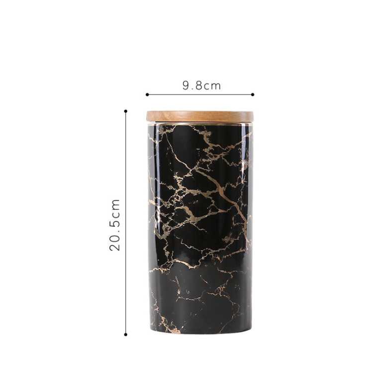 Bộ 3 lọ đựng BAROQUE BLACK MARBLE