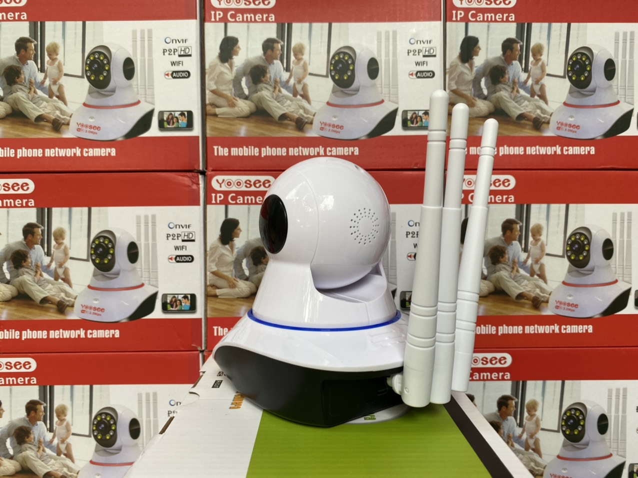 Camera ip Yoosee Wifi 3 Râu 8 Led Có Màu Ban Đêm, xoay 360 độ, Bản Chuẩn 1080Pixel - Hàng Nhập Khẩu