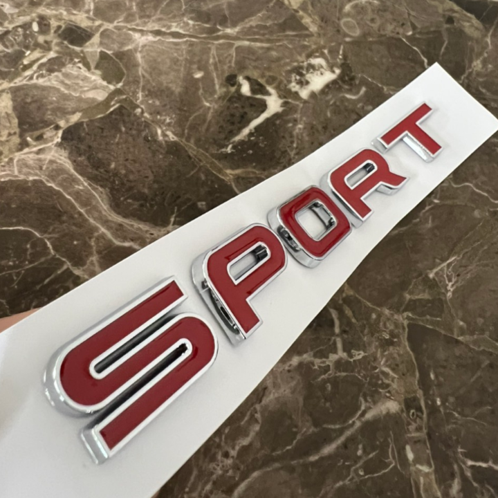 Decal Tem Chữ Sport 3D Cao Cấp Dán Trang Trí Ô Tô G100707 chất liệu nhựa ABS cao cấp