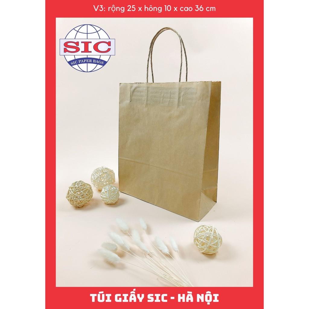 100 CHIẾC TÚI GIẤY KRAFT V3- 25x10x30 CÓ QUAI