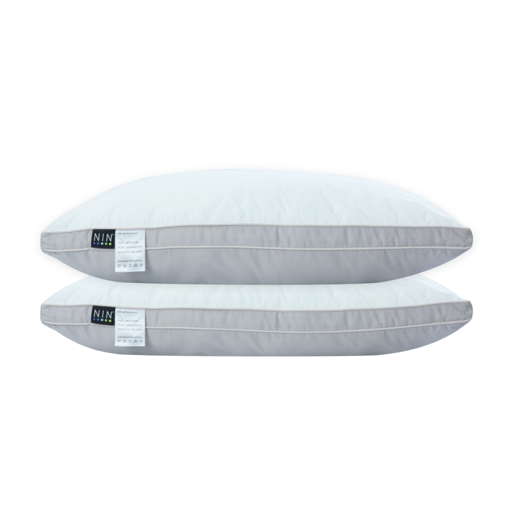Gối khách sạn 5 sao, ruột gối đầu lông vũ nhân tạo microfiber Hotel Pillow NIN House 48x74cm cao cấp