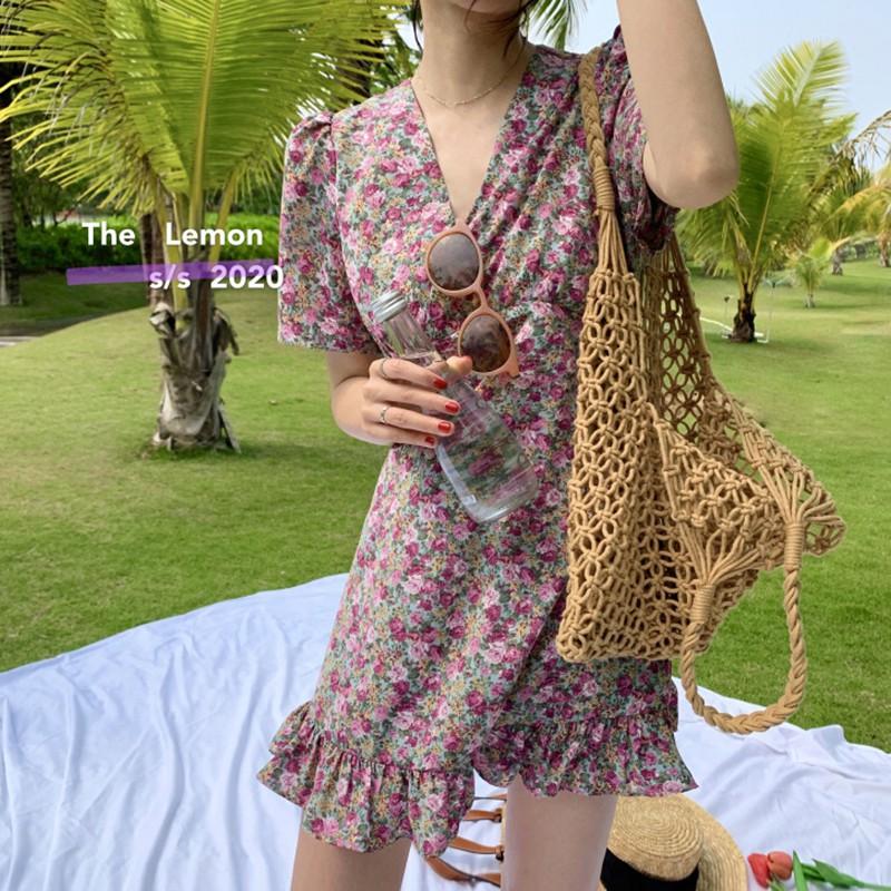 Đầm Hoa Cổ Chữ V Thời Trang Dành Cho Nữ