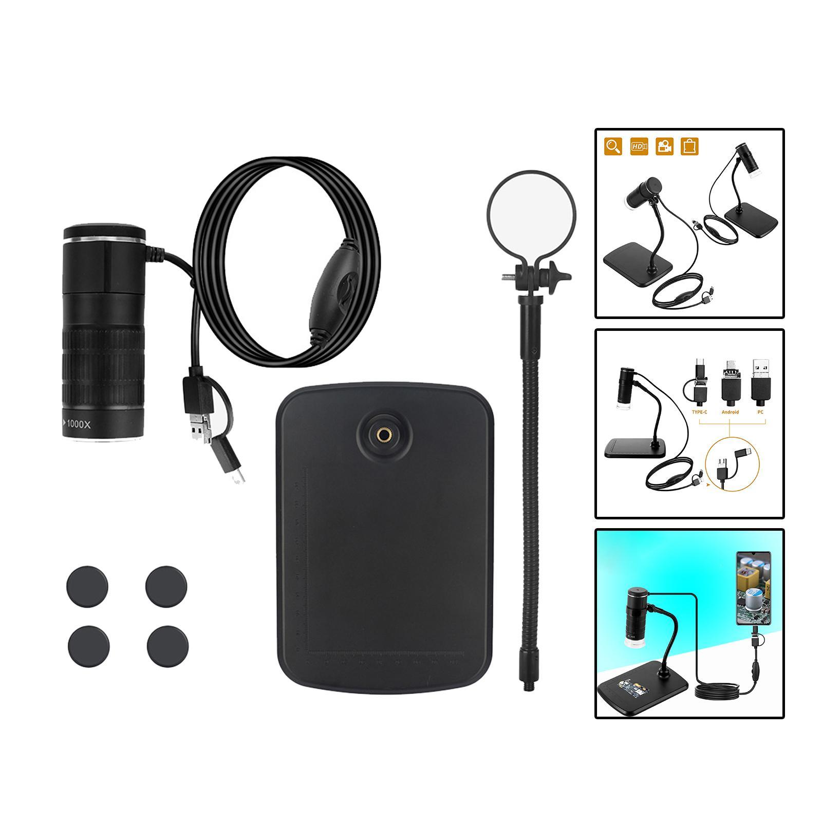 1000x USB Digital Microscope, Phone Microscope, Camera Phones Magnifier, Portable 8 LED Inspection Camera HD for Android Smartphone