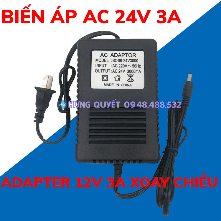 Nguồn 24V - 3A AC biến áp 24V 3000mA Adapter 24v xoay chiều đủ dòng cung cấp nguồn cho camera PTZ hoặc các thiết bị sử dụng nguồn điện 24V AC - Hàng đảm bảo chất lượng cao adapter nguồn 24v AC cho camera