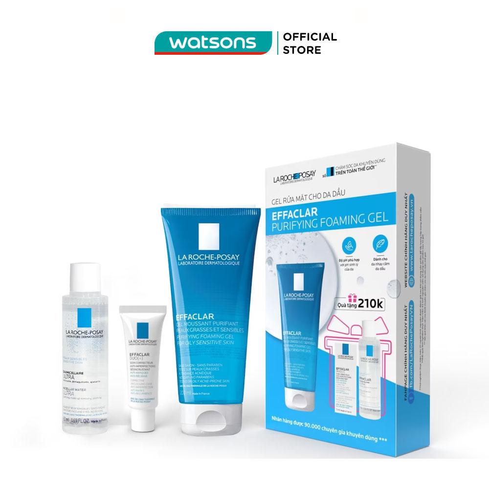 Combo La Roche Posay Effaclar (Gel Rửa Mặt 200ml + Kem Dưỡng Duo+ 7ml + Tẩy Trang 50ml)