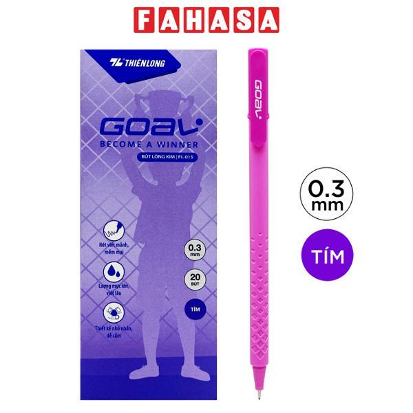 Hộp 20 Bút Lông Kim Goal 0.5 mm - Thiên Long FL-015 - Mực Tím - Thân Màu Hồng Tím