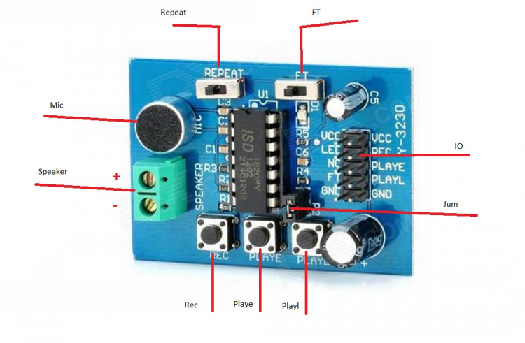 Module Ghi Âm ISD1820 V1