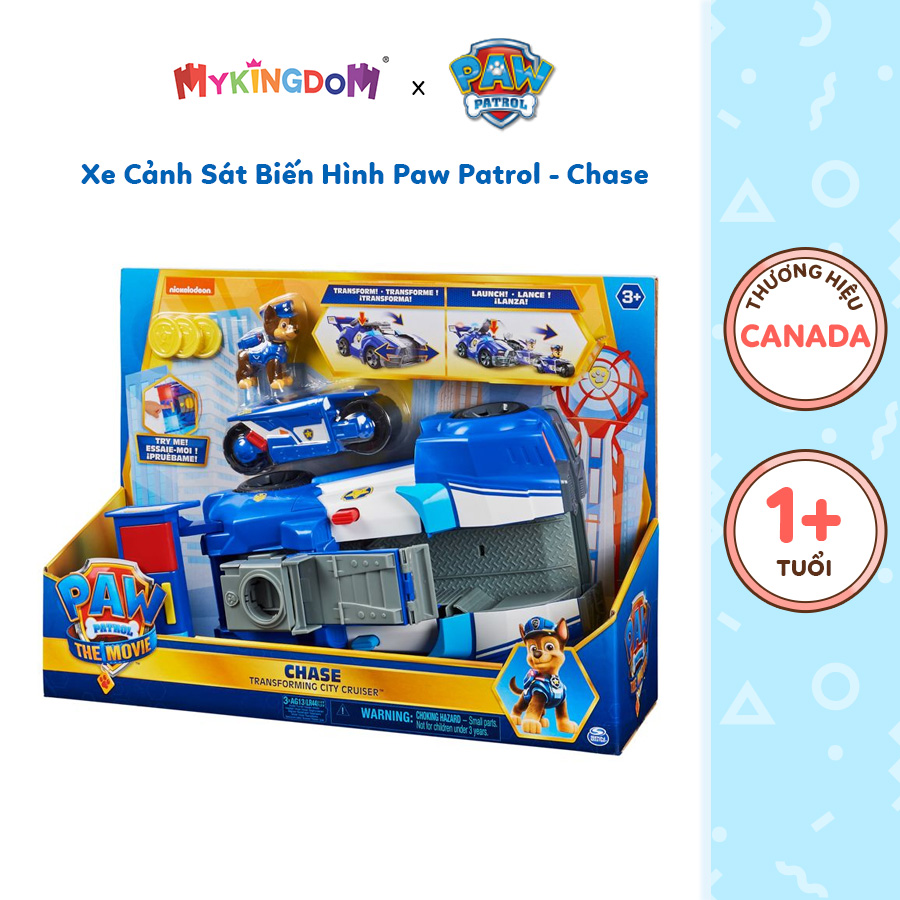 Đồ Chơi PAW PATROL Mô Hình Xe Cảnh Sát Biến Hình The Movie - Chase 6060759