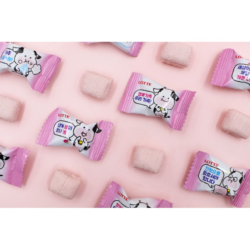 Kẹo sữa bò Lotte Malang Cow Vị Dâu Hàn Quốc 79g